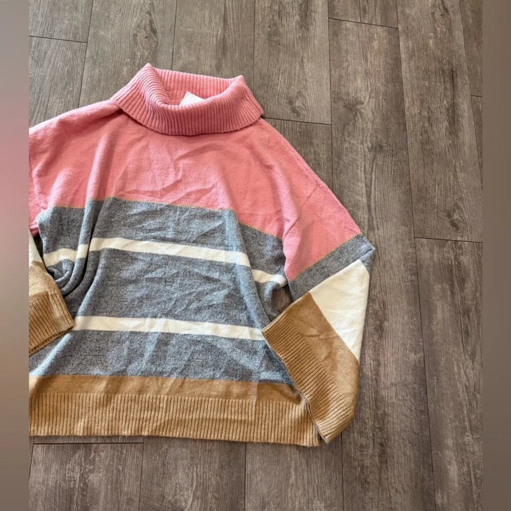 H by Halston Multicolor Turtleneck Sweater